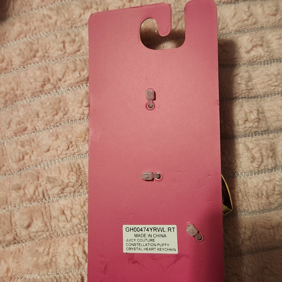 Juicy Couture Gold Heart With Diamond and Pearl Accents Keychain Bag Charm NWT - Picture 5 of 5